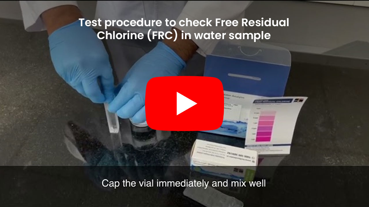 Test procedure to check Free Residual Chlorine (FRC) in water sample